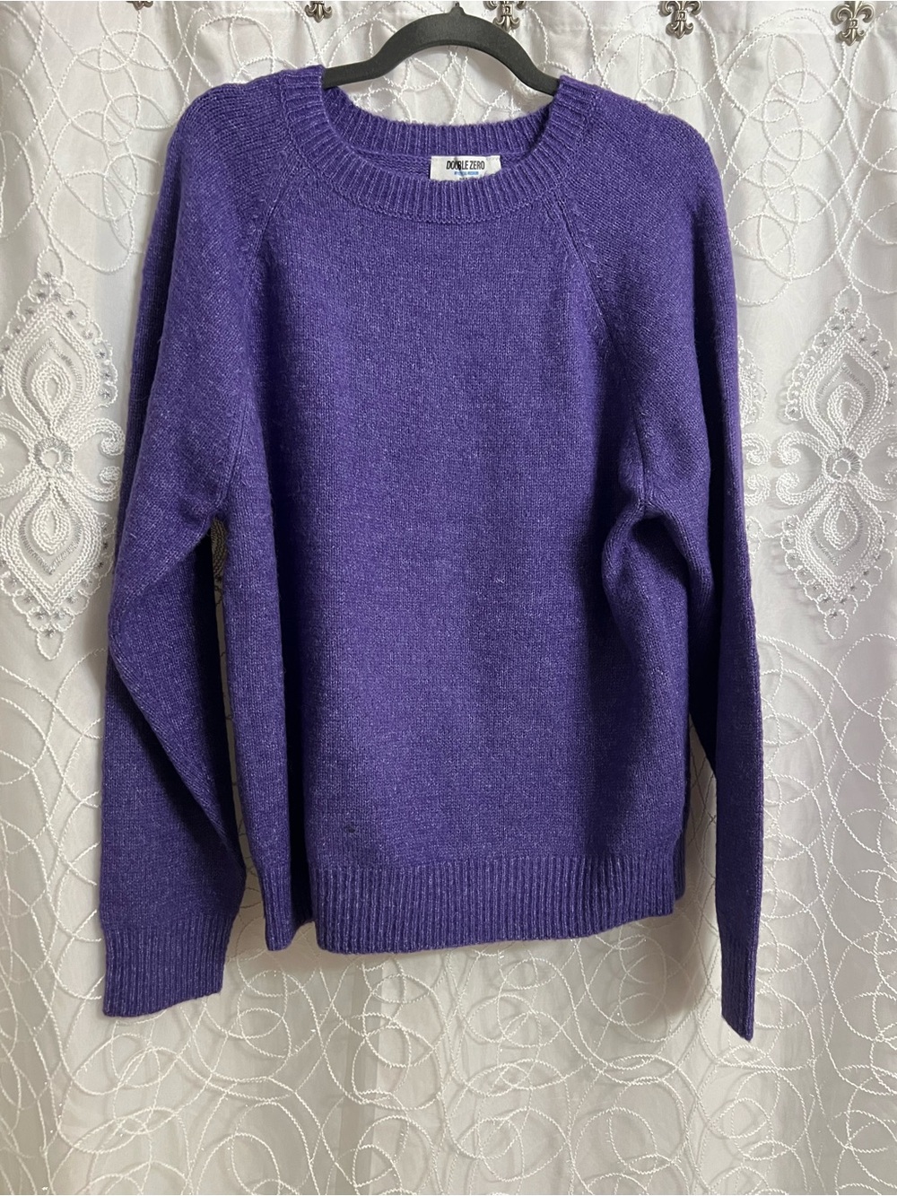 Ladies Purple Crew Neck Sweater by Double Zero Size Medium